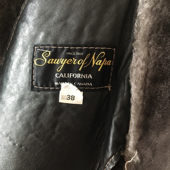 Sawyer of Napa Shearling Coat Grey - Picture 2 of 3